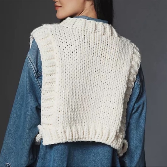 Anthropologie white Knit chain vest - Picture 2 of 7